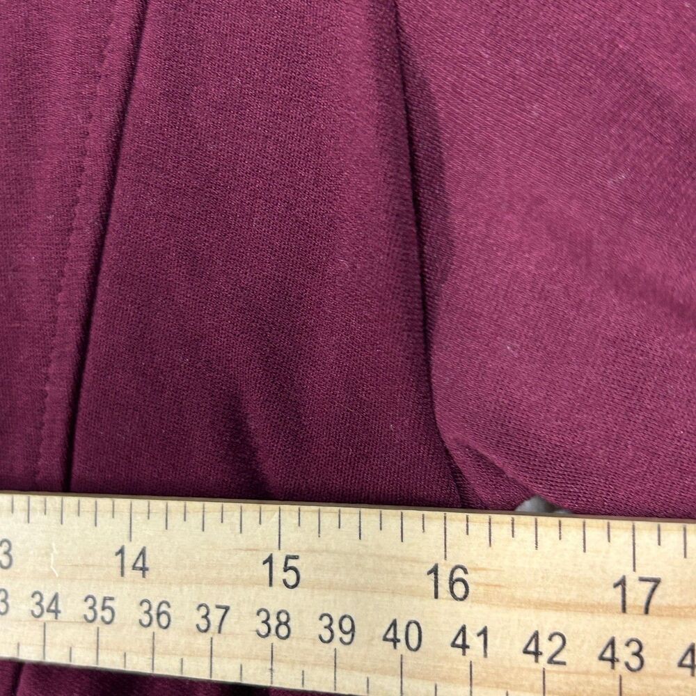 Roz&Ali Jacket Womens S Burgundy Ruffle Bell Sleeve Zip Front Peplum Zip Pockets - Picture 8 of 8